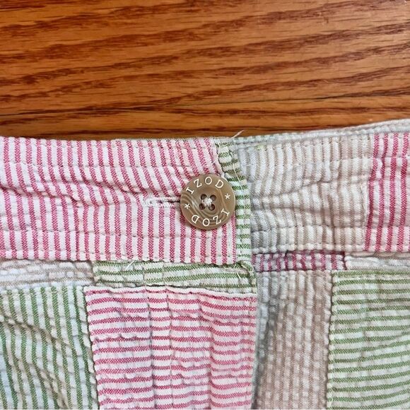 Izod Golf Plaid White Pink Green Seersucker Women's size 6 Skort Skirt - Picture 2 of 9